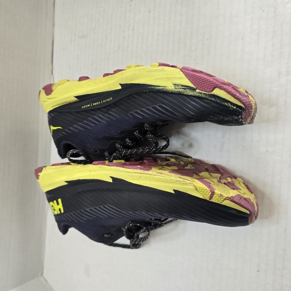 Hoka Vibrant Yellow and Pink Athletic Shoes